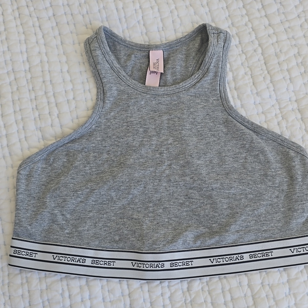 Victoria's Secret Sports Bra Heather Grey Bralette Low Impact T-Shirt Bra Medium - Picture 3 of 9